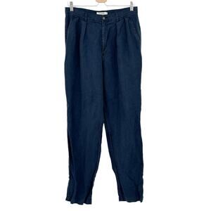 J. Crew Womens Casual Work Beach Straight Leg 100% Linen Chambray Pants Size 32L